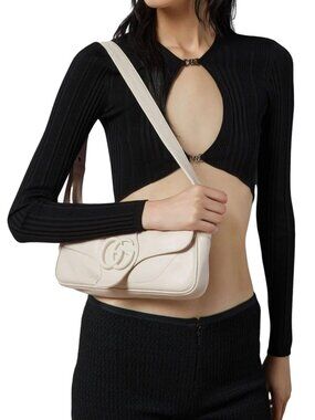 Gucci GG Aphrodite Lambskin Flap Handbag Mystic White 767226